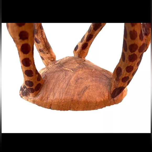 Vintage Hand Wooden Carved Giraffe 12" tall Figurine Statue African Safari Kenya - Picture 8 of 9